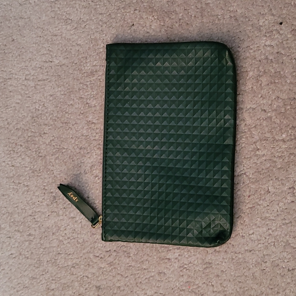 Ipsy Glam Bag Green Studded Makeup Bag